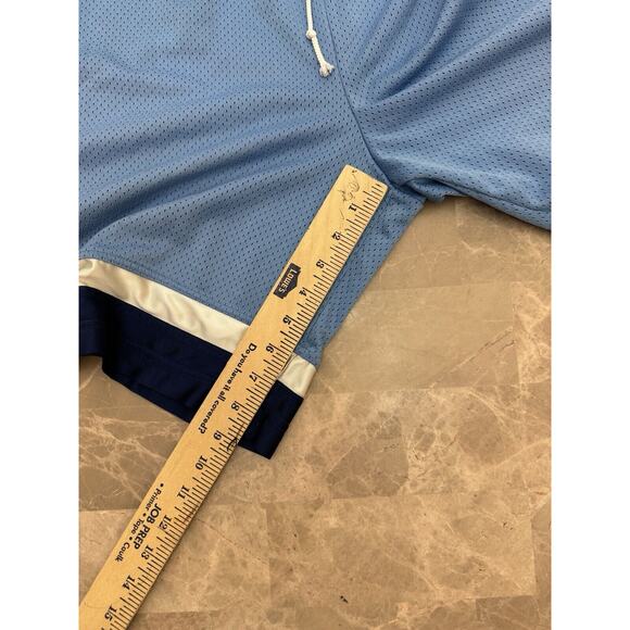 Vintage 90s Nike Obsidian Blue Navy White Tag Basketball Shorts Size L UNC - Picture 7 of 8